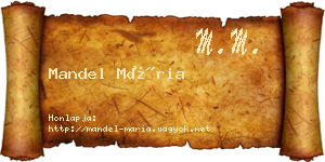 Mandel Mária névjegykártya